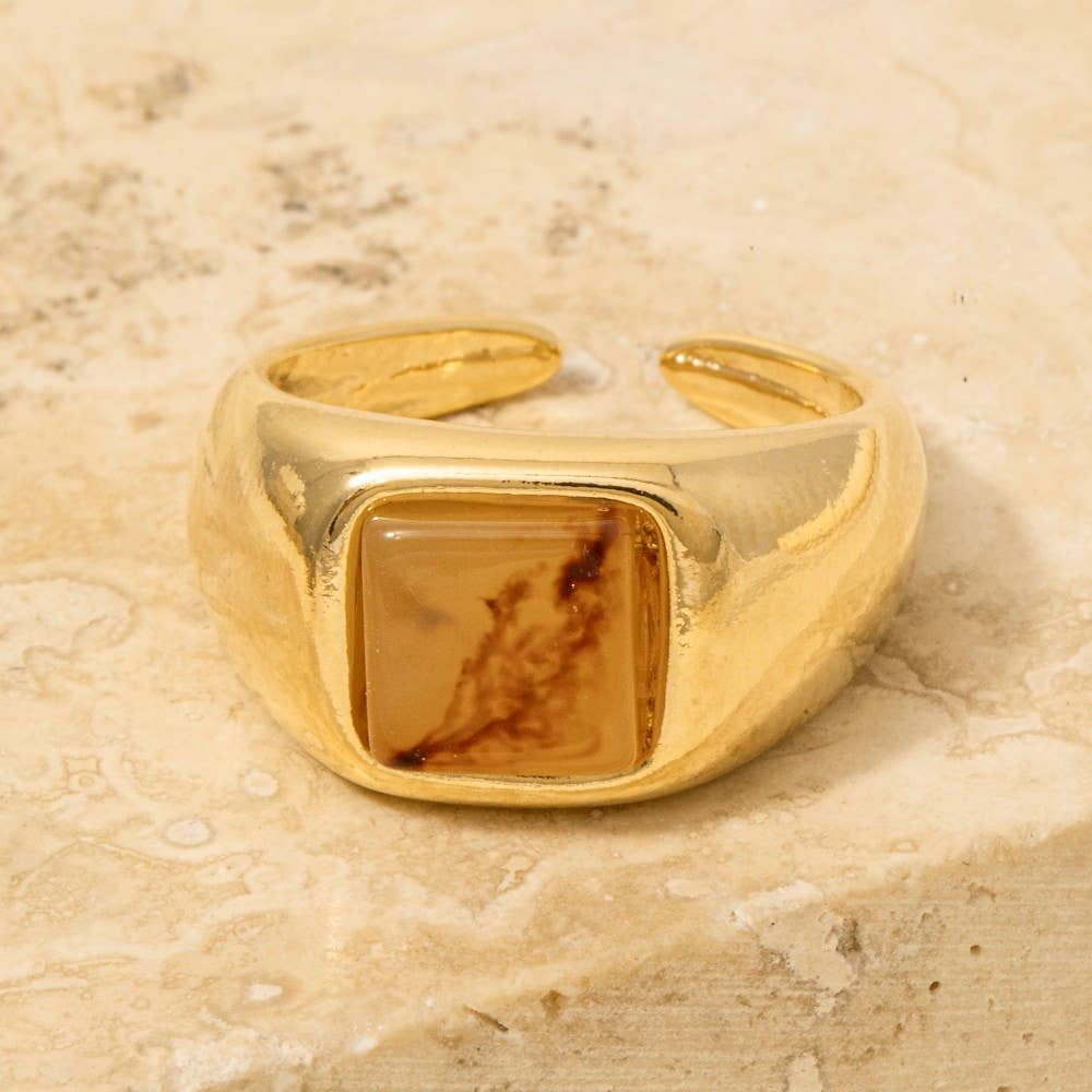 Square Moss Ring