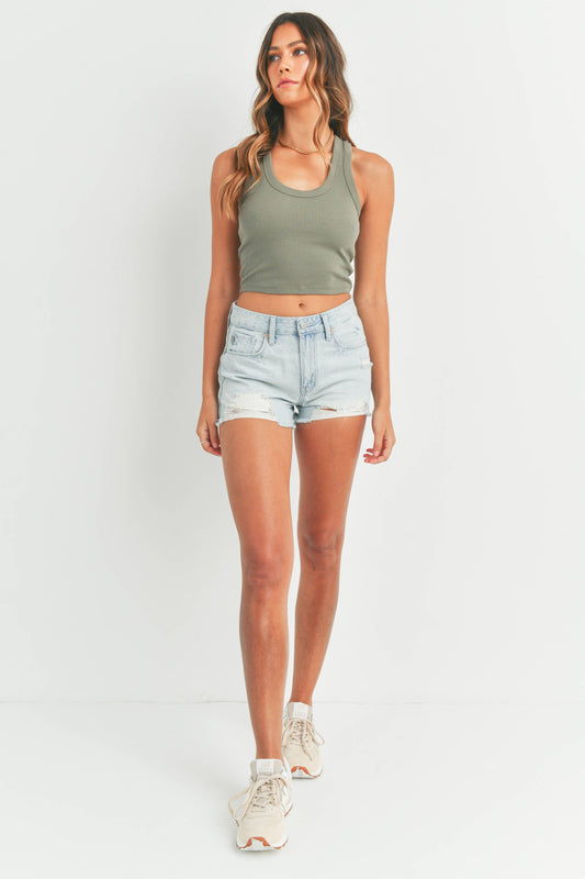 Light Wash Denim Short