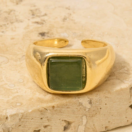 Square Moss Ring
