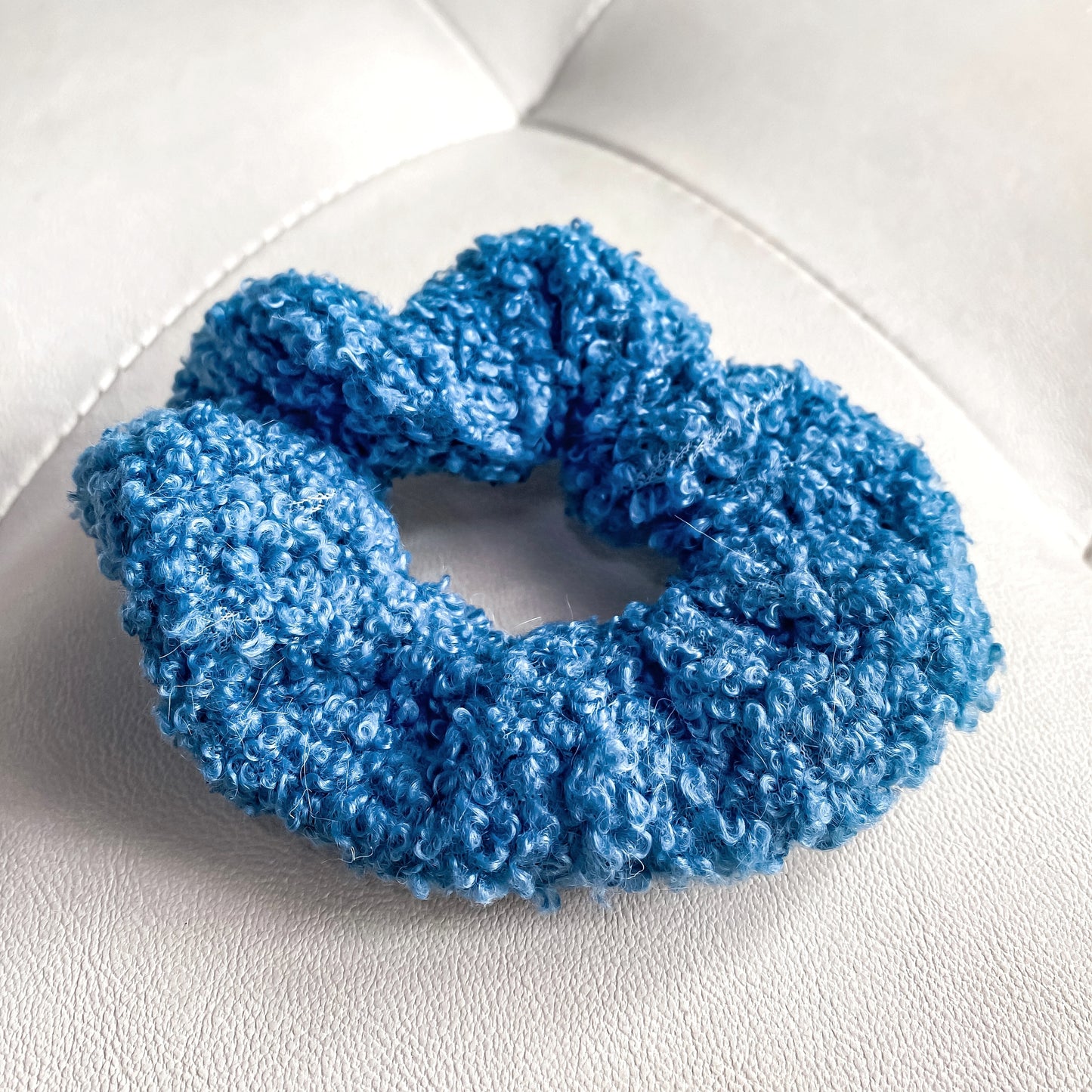 Blue Plush Scrunchies