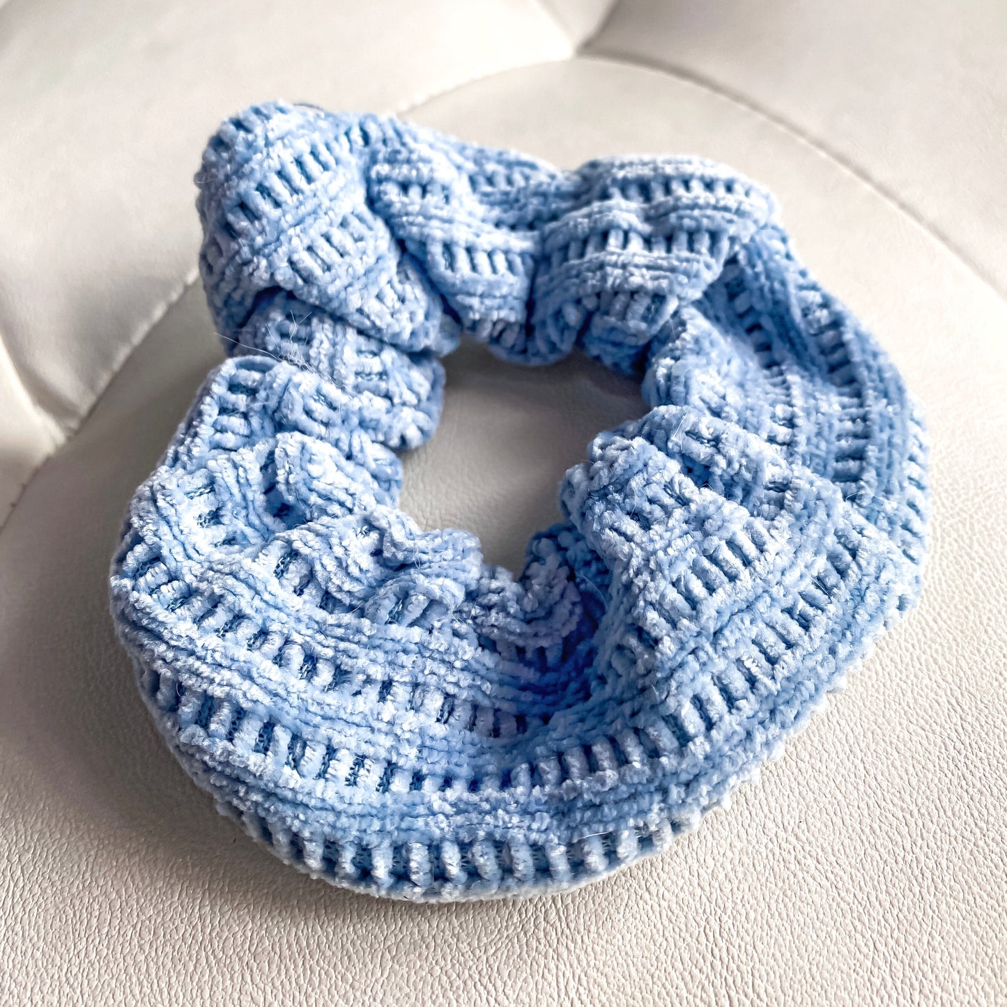 Blue Plush Scrunchies