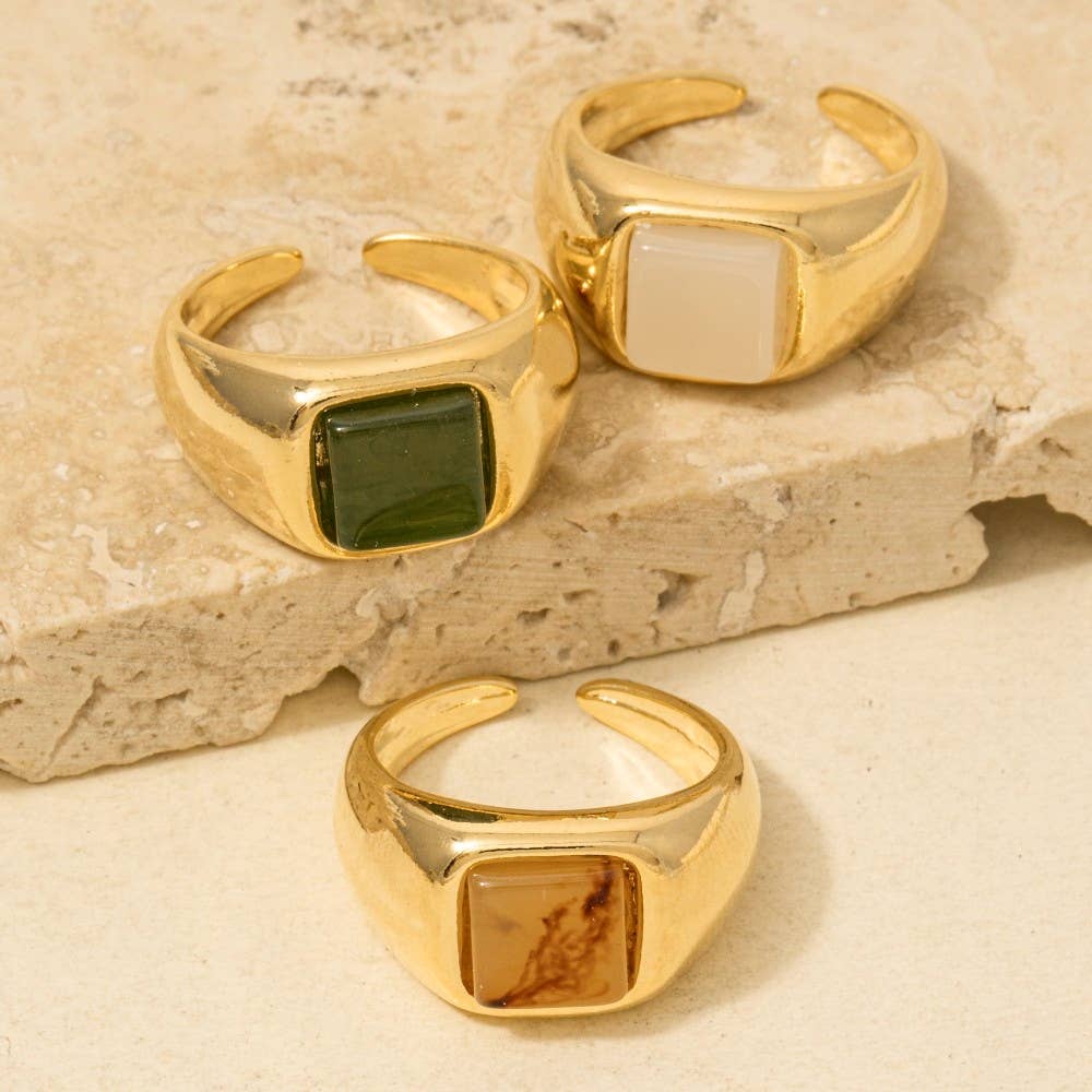 Square Moss Ring