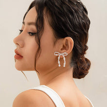 Load image into Gallery viewer, Pearl Bow Earrings
