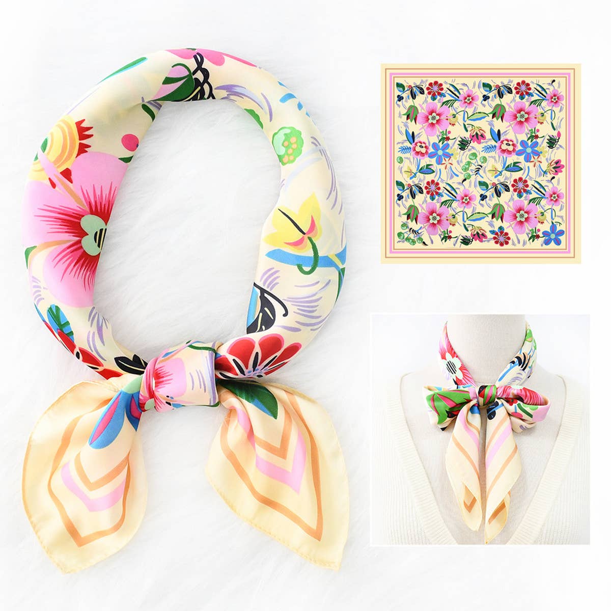 Retro Floral Scarf