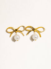 Load image into Gallery viewer, Pearl Bow Earrings
