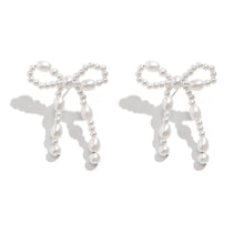 Load image into Gallery viewer, Pearl Bow Earrings
