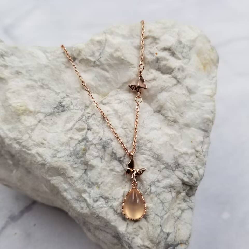 Rose Butterfly Garden Necklace