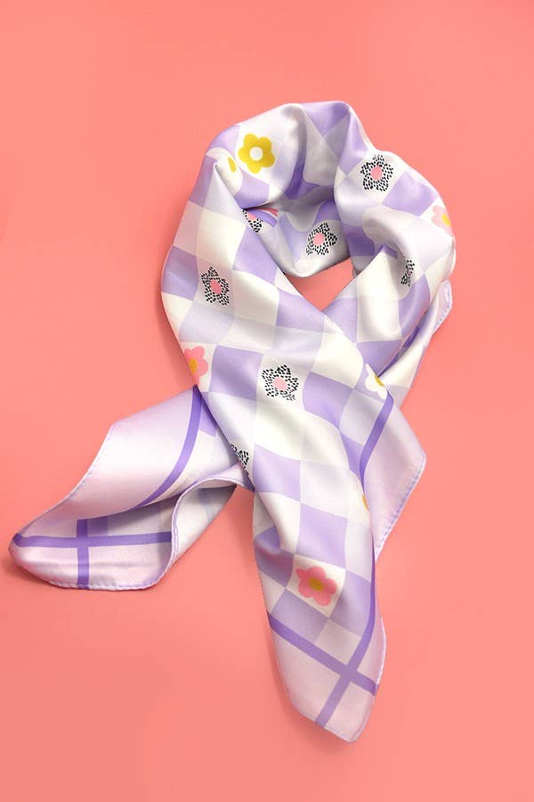 Lilac Check Scarf