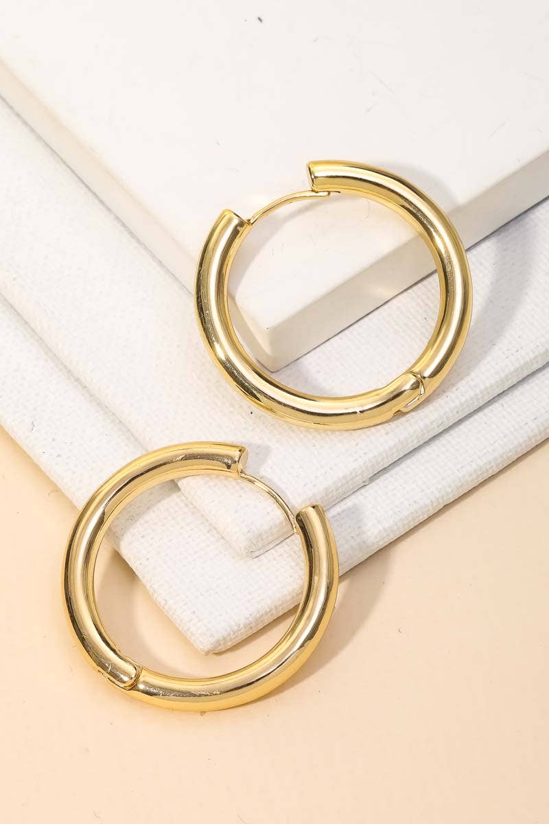 Chunky Silver Hoop