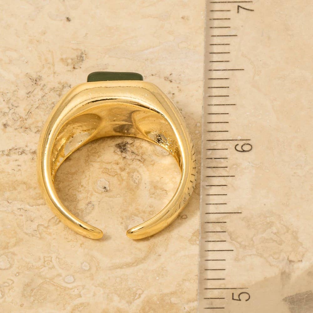 Square Moss Ring