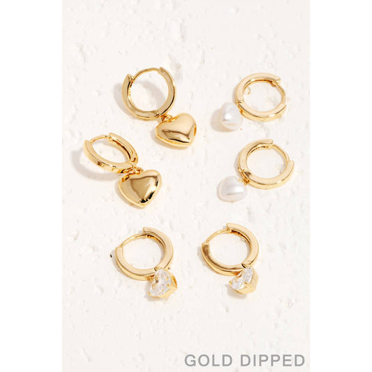 Gold Dipped Heart Huggies