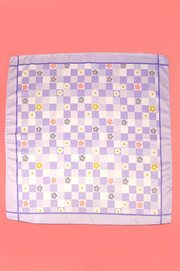 Lilac Check Scarf
