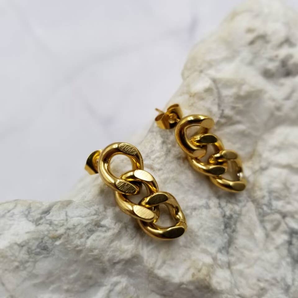 Cuban Chain Link Earrings