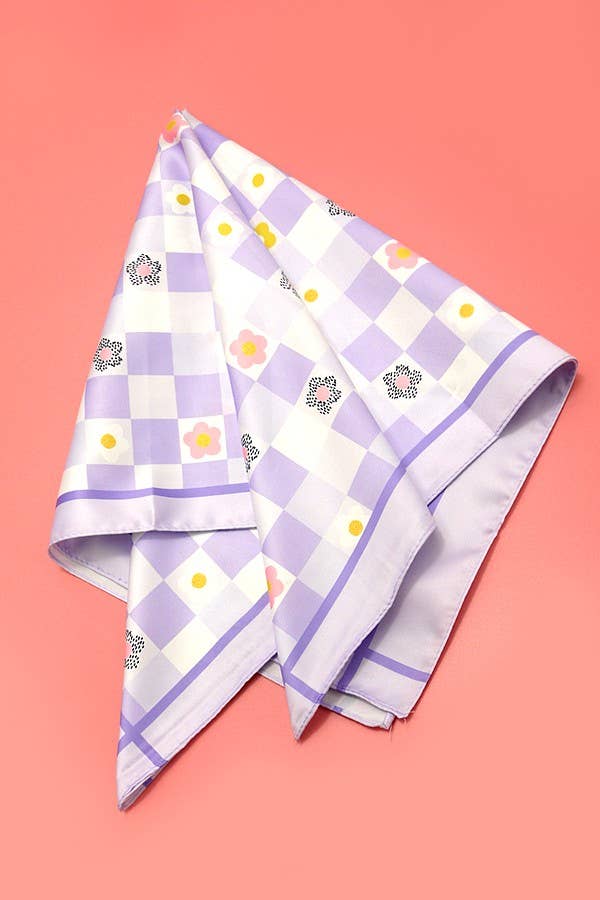 Lilac Check Scarf