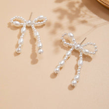 Load image into Gallery viewer, Pearl Bow Earrings
