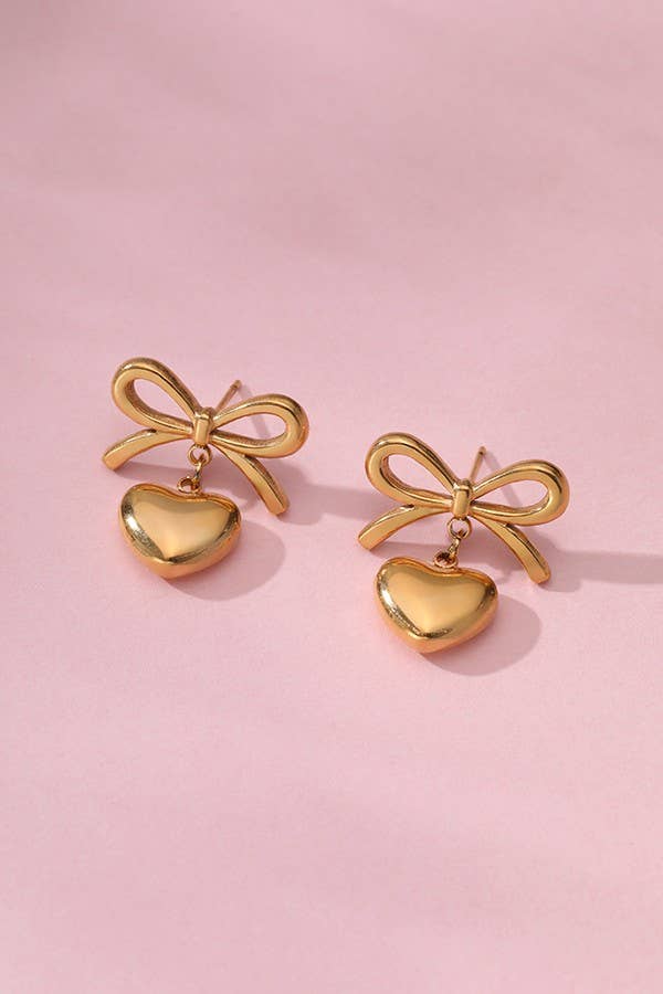 Bow Heart Earrings