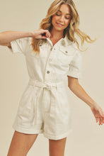 Load image into Gallery viewer, White Denim Romper

