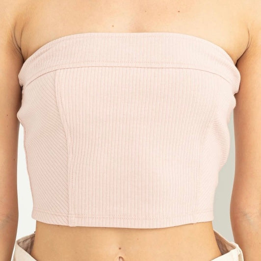 Strapless Crop - Pink