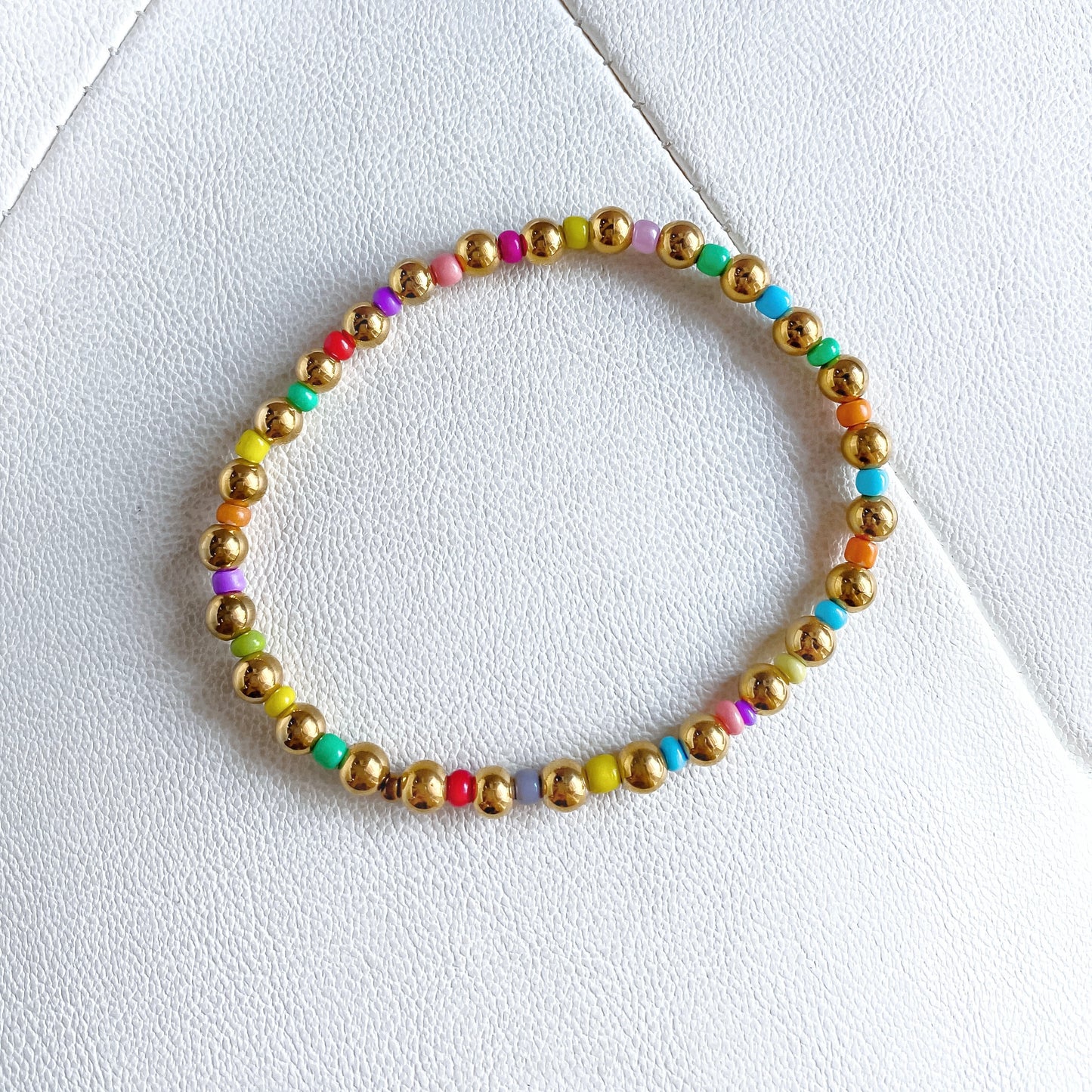 Colorful Gold Beaded Bracelet