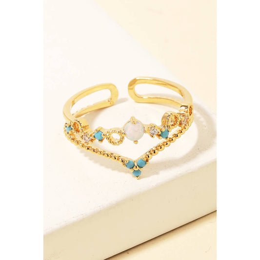 Aqua and Opal Ring