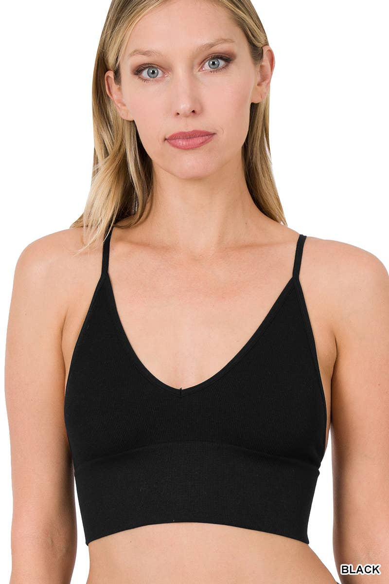 Ribbed Seamless Brami - Black