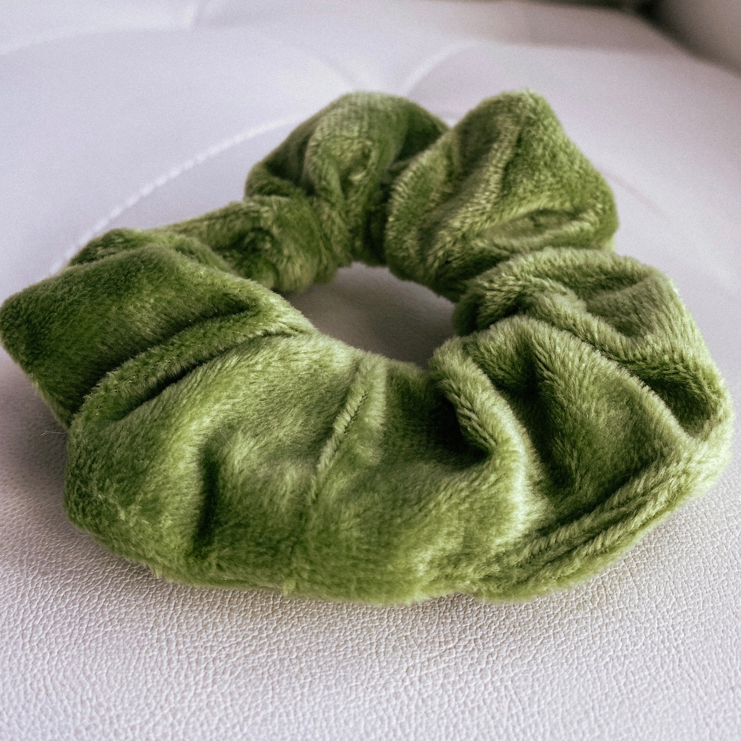 Olive Plush Scrunchies