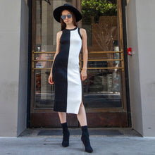 Load image into Gallery viewer, Black &amp; White Colorblock  Dress
