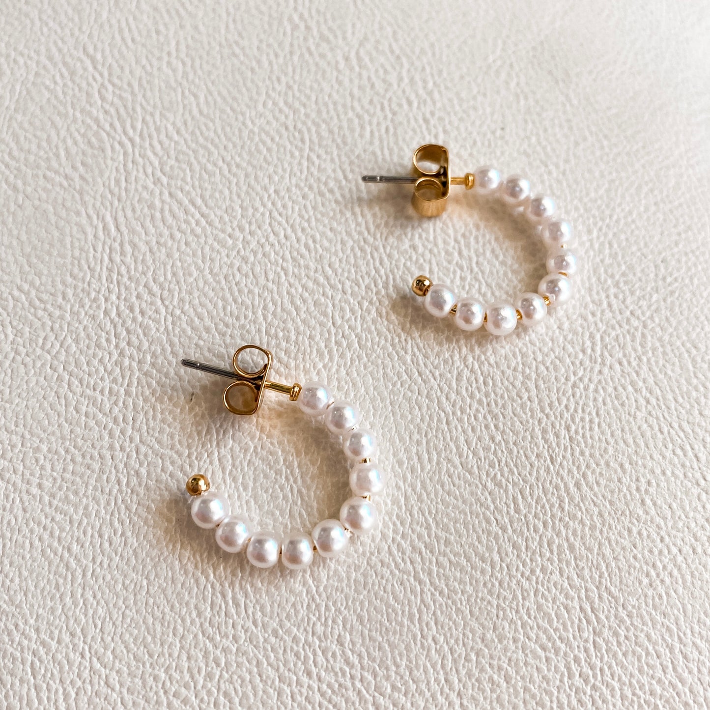 Pearl Beaded Hoops