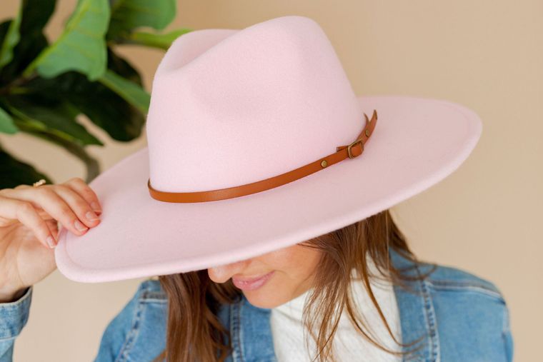 Wide Brim Hat - Pink