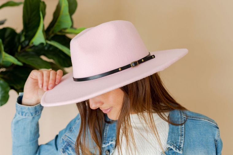 Wide Brim Hat - Pink